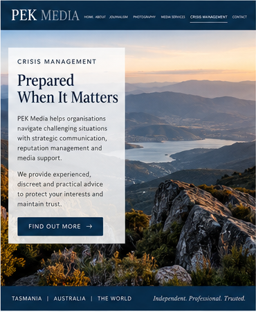 PEK Media Crisis Management page